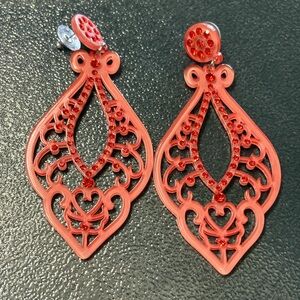 ACRYLIC AND CRYSTAL PIERCED EARRINGS